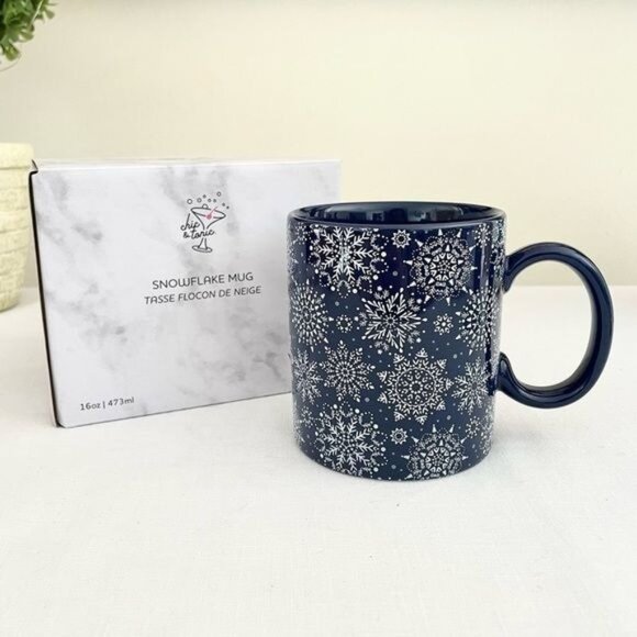 Chic & Tonic Other - Chic & Tonic Snowflake Coffee Mug 16 Oz New with Gift Box